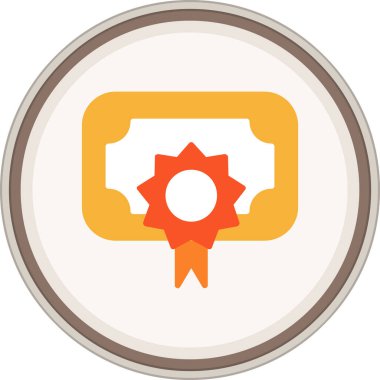 Sertifikalı düz etiket. Web Kullanımı için Vektör İllüstrasyonu