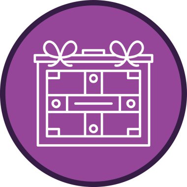 Hediye Kutusu Hattı çok daireli. Web Kullanımı için Vektör İllüstrasyonu