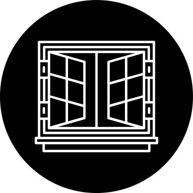 Pencere Çizgisi ters çevrilmiş daire. Web Kullanımı için Vektör İllüstrasyonu