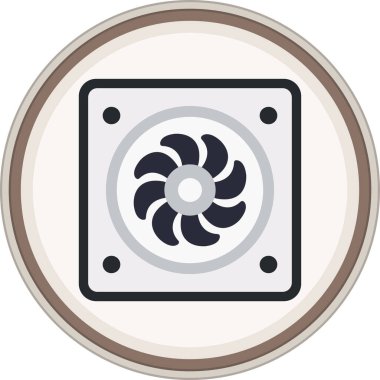 Soğutucu Fan çıkartması. Web Kullanımı için Vektör İllüstrasyonu