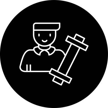 Fitness Antrenör Hattı ters dönmüş. Web Kullanımı için Vektör İllüstrasyonu