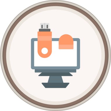 Pendrive Düz Etiketi. Web Kullanımı için Vektör İllüstrasyonu