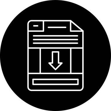 Dosya Satırı ters çevrilmiş çember. Web Kullanımı için Vektör İllüstrasyonu