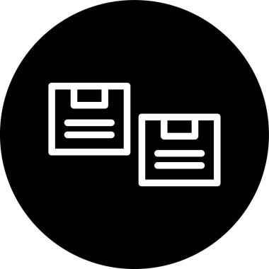 Boxes Line inverted circle. Vector Illustration For Web Use