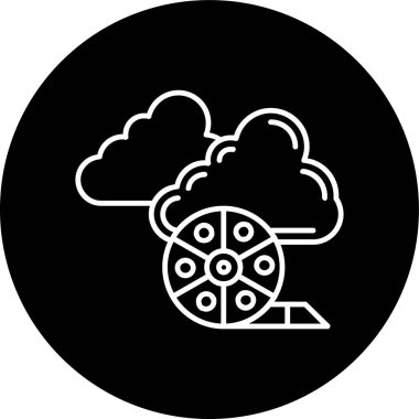 Cloud Line inverted circle. Vector Illustration For Web Use