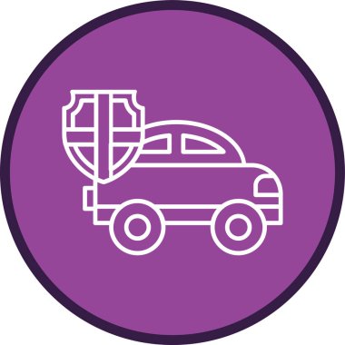 Araba Sigortası Hattı çoklu daire. Web Kullanımı için Vektör İllüstrasyonu