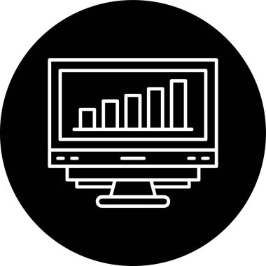 Analytics Line inverted circle. Vector Illustration For Web Use