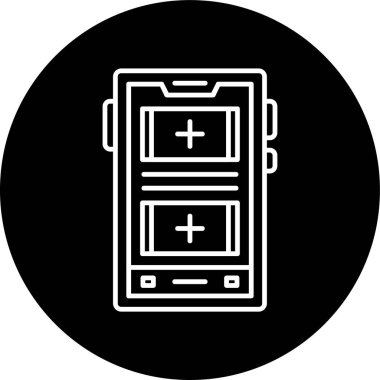 Smartphone Line inverted circle. Vector Illustration For Web Use