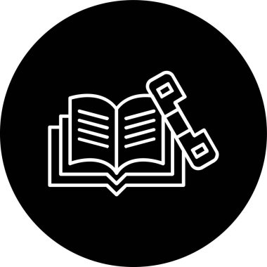 Phone Book Line inverted circle. Vector Illustration For Web Use