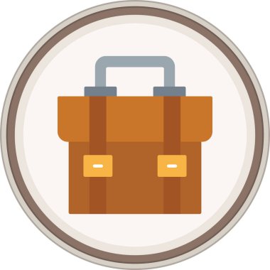 Evrak çantası düz çıkartması. Web Kullanımı için Vektör İllüstrasyonu