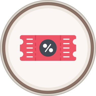 Coupon Flat sticker. Vector Illustration For Web Use