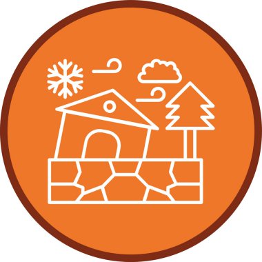 House Line çok daireli. Web Kullanımı için Vektör İllüstrasyonu