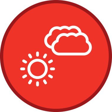 Bulut-güneş çizgisi çoklu daire. Web Kullanımı için Vektör İllüstrasyonu