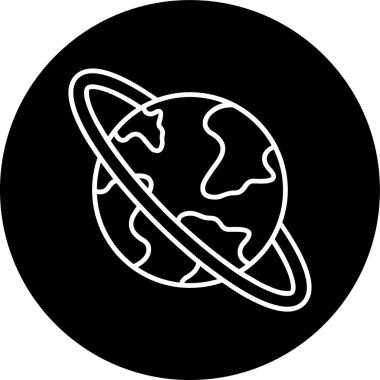 Planet Line inverted circle. Vector Illustration For Web Use