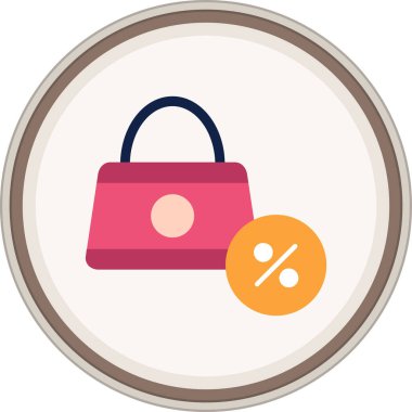 İndirimli düz çıkartma. Web Kullanımı için Vektör İllüstrasyonu