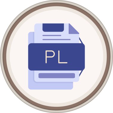 PL düz etiket. Web Kullanımı için Vektör İllüstrasyonu