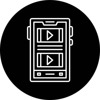 Smartphone Line inverted circle. Vector Illustration For Web Use