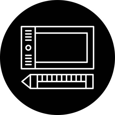 Tablet Hattı ters çevrilmiş daire. Web Kullanımı için Vektör İllüstrasyonu