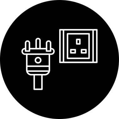 Plug Line ters çevrilmiş çember. Web Kullanımı için Vektör İllüstrasyonu