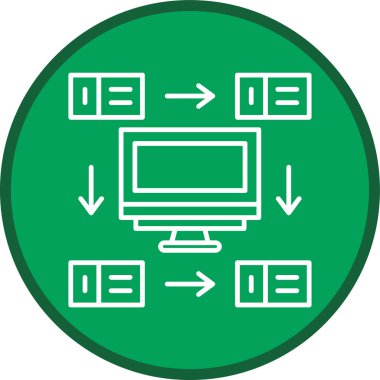 Workflow Hattı çoklu daire. Web Kullanımı için Vektör İllüstrasyonu