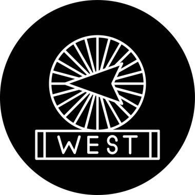 Batı Hattı ters dönmüş daire. Web Kullanımı için Vektör İllüstrasyonu