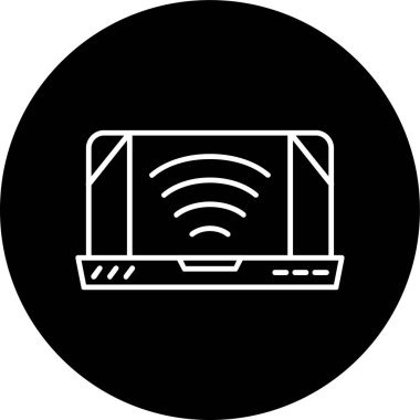 Wifi Line inverted circle. Vector Illustration For Web Use