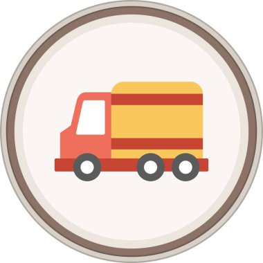 Düz kamyon etiketi. Web Kullanımı için Vektör İllüstrasyonu