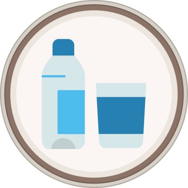 Şişe düz çıkartması. Web Kullanımı için Vektör İllüstrasyonu