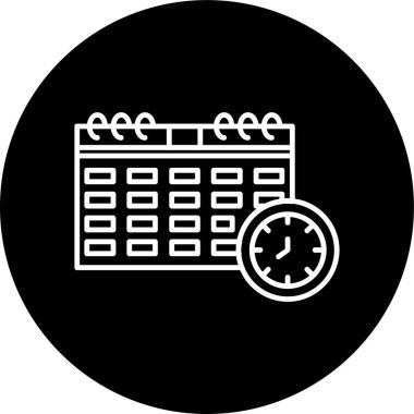 Schedule Line inverted circle. Vector Illustration For Web Use