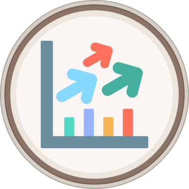 Graph Düz çıkartması. Web Kullanımı için Vektör İllüstrasyonu