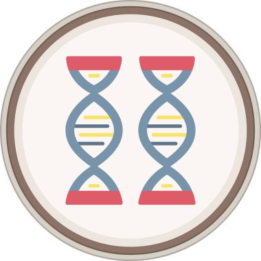 DNA yassı çıkartması. Web Kullanımı için Vektör İllüstrasyonu