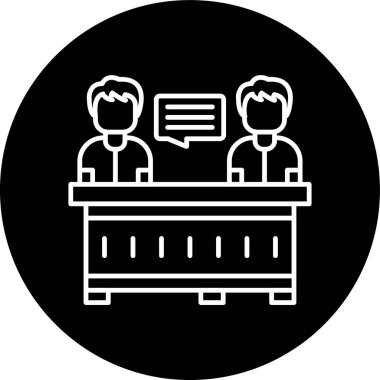 Consulting Line inverted circle. Vector Illustration For Web Use