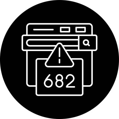 682 Hata Hatası ters çevrilmiş çember. Web Kullanımı için Vektör İllüstrasyonu