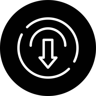 Arrow-down Line inverted circle. Vector Illustration For Web Use