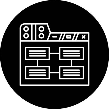 Tasks Line inverted circle. Vector Illustration For Web Use