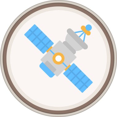 Uydu etiketi var. Web Kullanımı için Vektör İllüstrasyonu