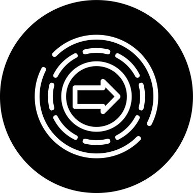 Ok-sağ-çember ters çevrilmiş çember. Web Kullanımı için Vektör İllüstrasyonu