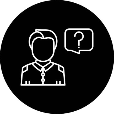 Confused Line inverted circle. Vector Illustration For Web Use