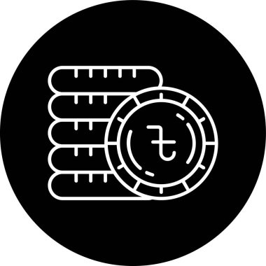 Bangladeshi Taka Line inverted circle. Vector Illustration For Web Use