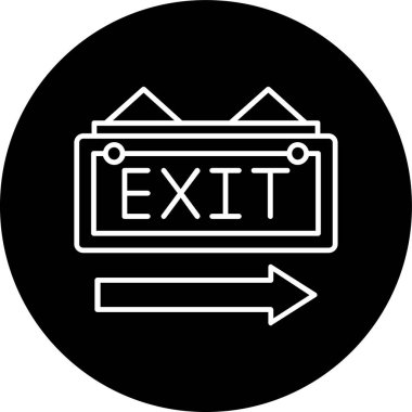 Çizgi ters çevrilmiş halkayı imzala. Web Kullanımı için Vektör İllüstrasyonu