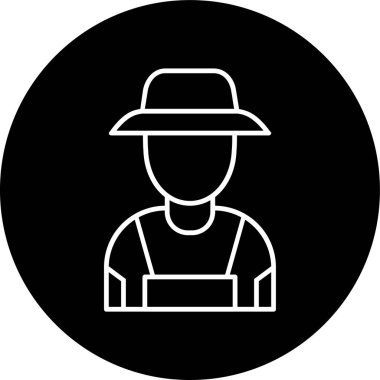 Agronomist Hattı ters çevrilmiş. Web Kullanımı için Vektör İllüstrasyonu