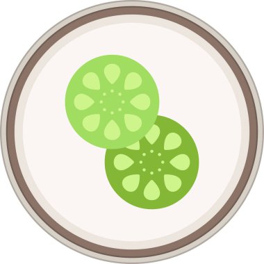 Salatalık dilimleme etiketi. Web Kullanımı için Vektör İllüstrasyonu