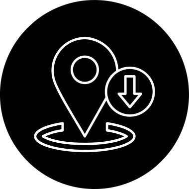 Yer çizgisi ters çevrilmiş daire. Web Kullanımı için Vektör İllüstrasyonu