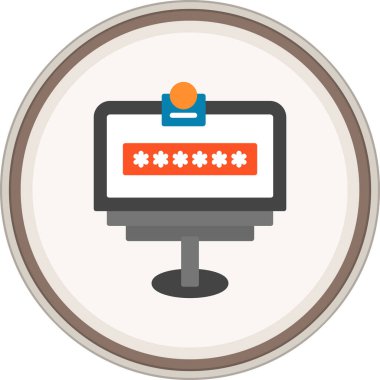 Aktif Düz Oturumlar etiketi. Web Kullanımı için Vektör İllüstrasyonu