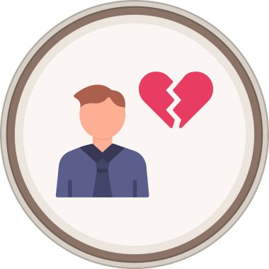 Kırık Kalp etiketi. Web Kullanımı için Vektör İllüstrasyonu