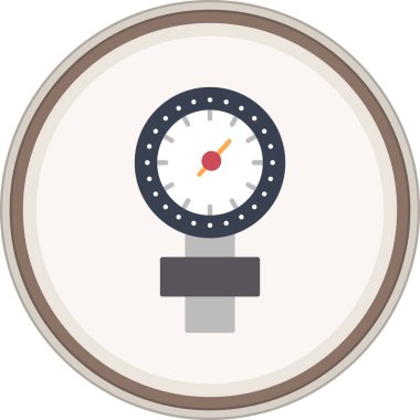 Manometre düz etiket. Web Kullanımı için Vektör İllüstrasyonu