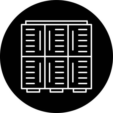 Locker Room Line inverted circle. Vector Illustration For Web Use