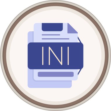 İni Düz çıkartma. Web Kullanımı için Vektör İllüstrasyonu