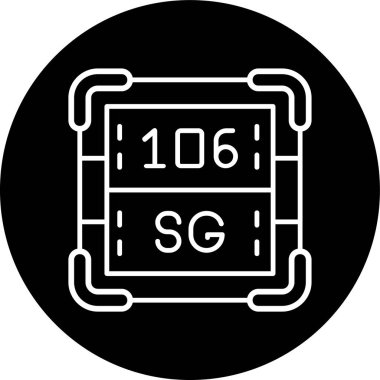 Seaborgium Hattı ters dönmüş daire. Web Kullanımı için Vektör İllüstrasyonu