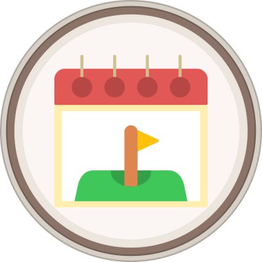 Golf Etkinliği Düz etiketi. Web Kullanımı için Vektör İllüstrasyonu